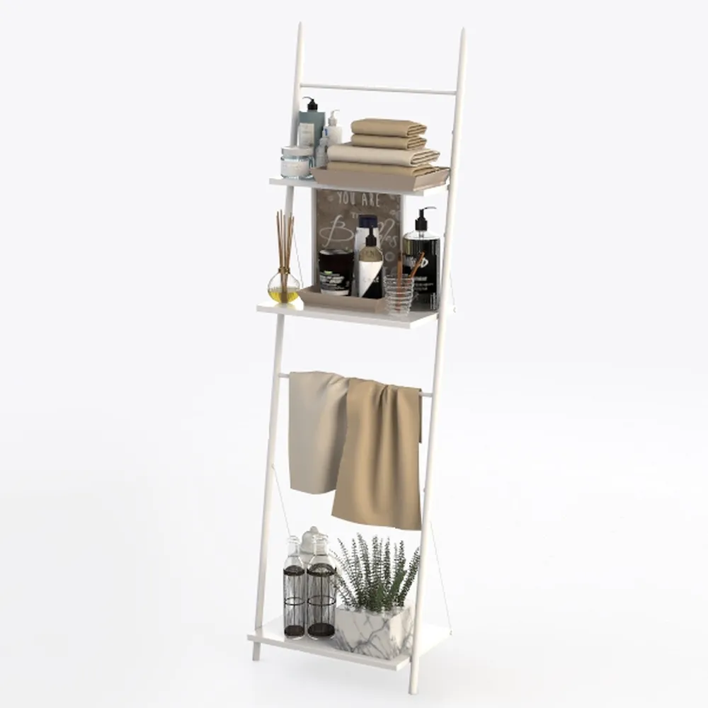 VASAGLE Blanket Ladder for Living Room-Warm Beige