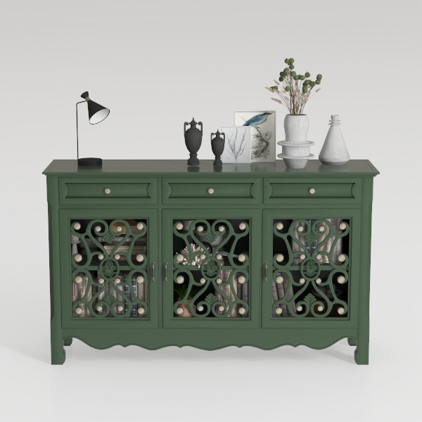 Accent Storage Cabinet with 3 Doors 3 Drawers