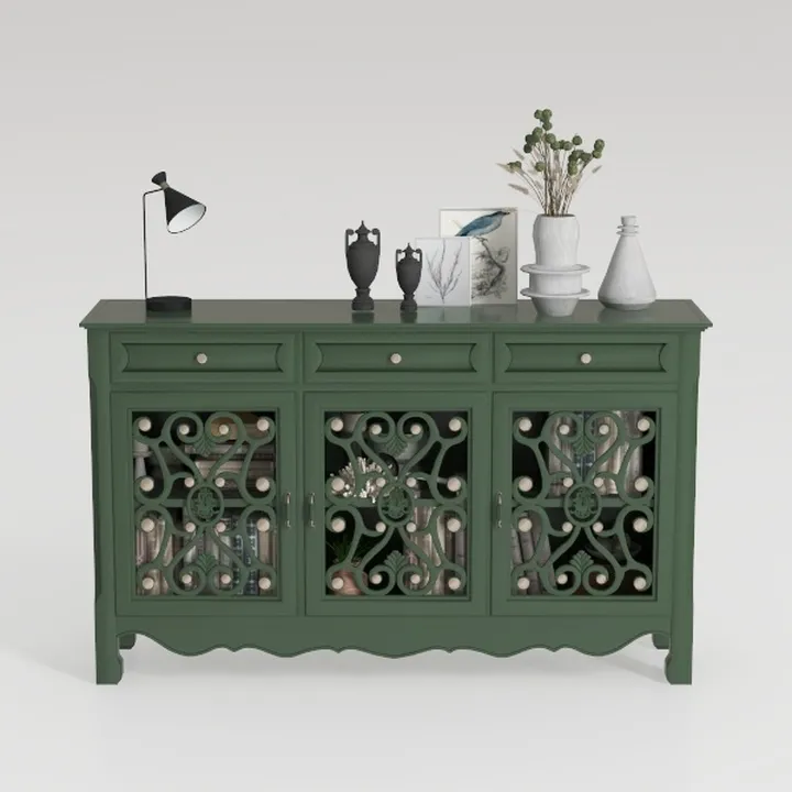 Accent Storage Cabinet with 3 Doors 3 Drawers