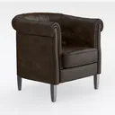 Prilinex Comfy Barrel Accent Chair - Faux Leather  Right 45 Degree View