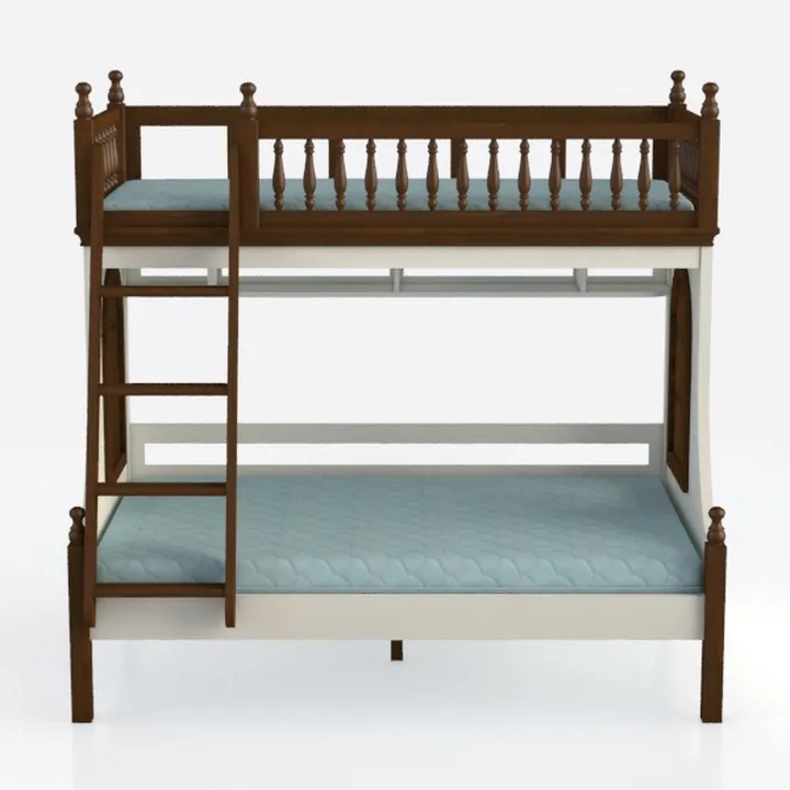 KOMFOTT Wood Bunk Bed Twin Over Twin, Space-Saving