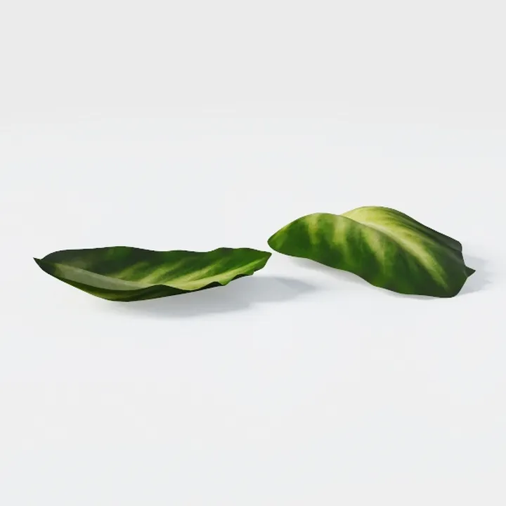 Realistic Faux Tropical Leaves Decorative Plant 3D Model