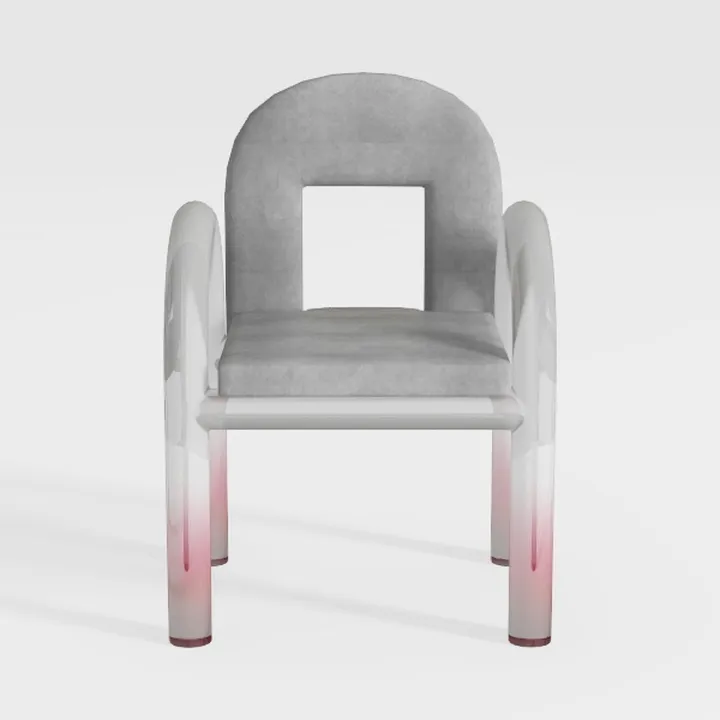 Sedia da trucco con schienale per casa e negozio di abbigliamento, sgabello trasparente in 7 colori (rosa)