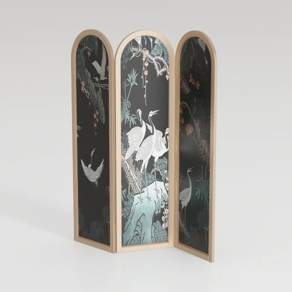 artgeist Japanese Room Divider Crane Bird Animals 