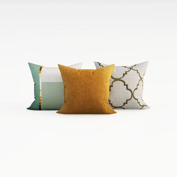 TAOSON Pack of 2, Aqua Blue Beige Patchwork Velvet