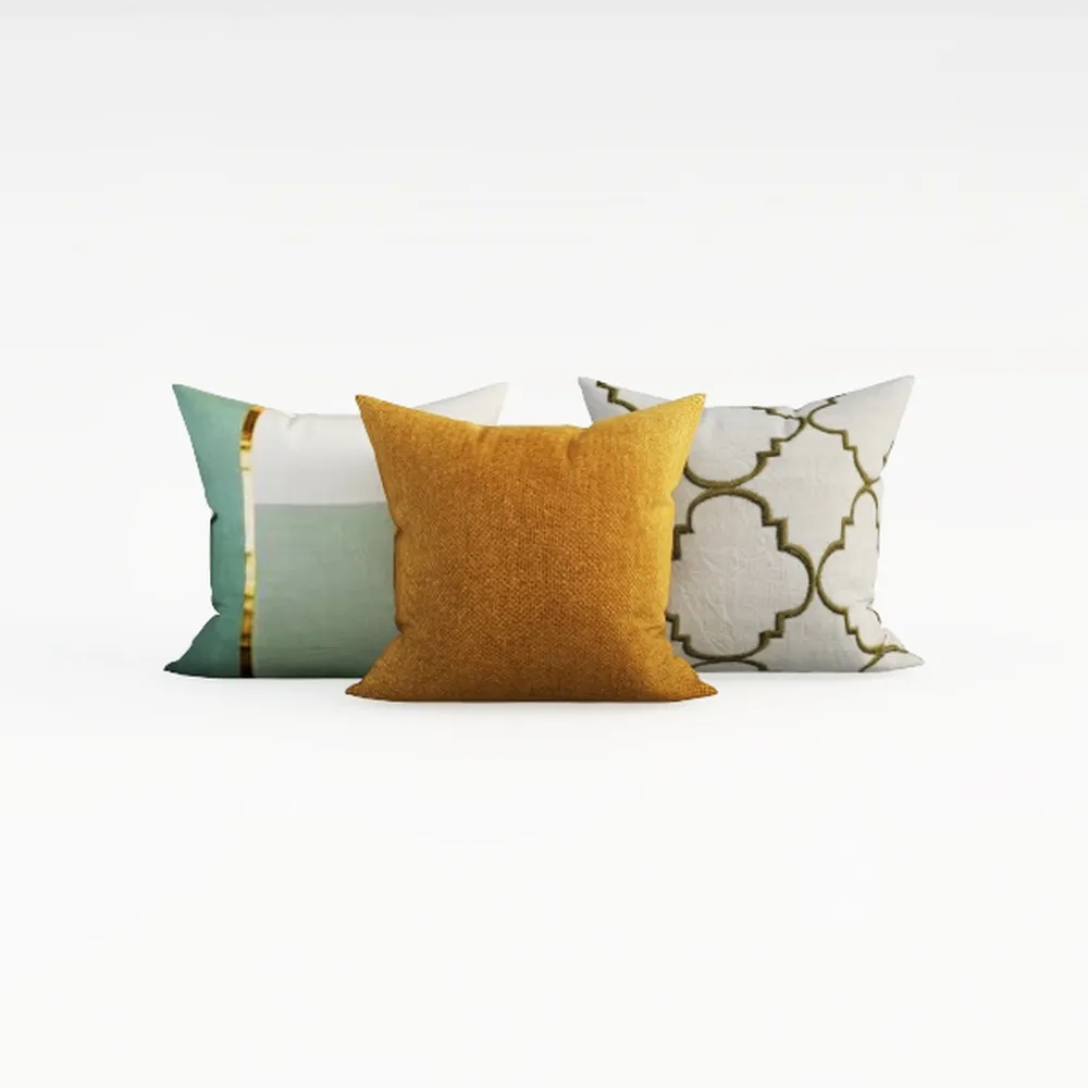 TAOSON Pack of 2, Aqua Blue Beige Patchwork Velvet