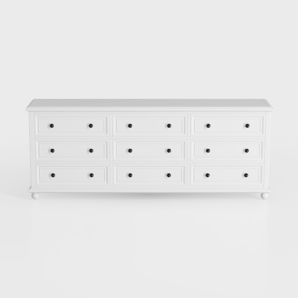 10 Drawer Dresser for Bedroom Modern White Wood