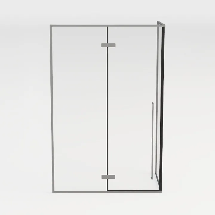 Minimalist Glass Metal Framed Shower Door 3D Model