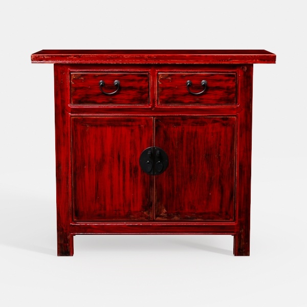 Red Lantern Bedside Cabinet, 22 in x 14 in x 22 in