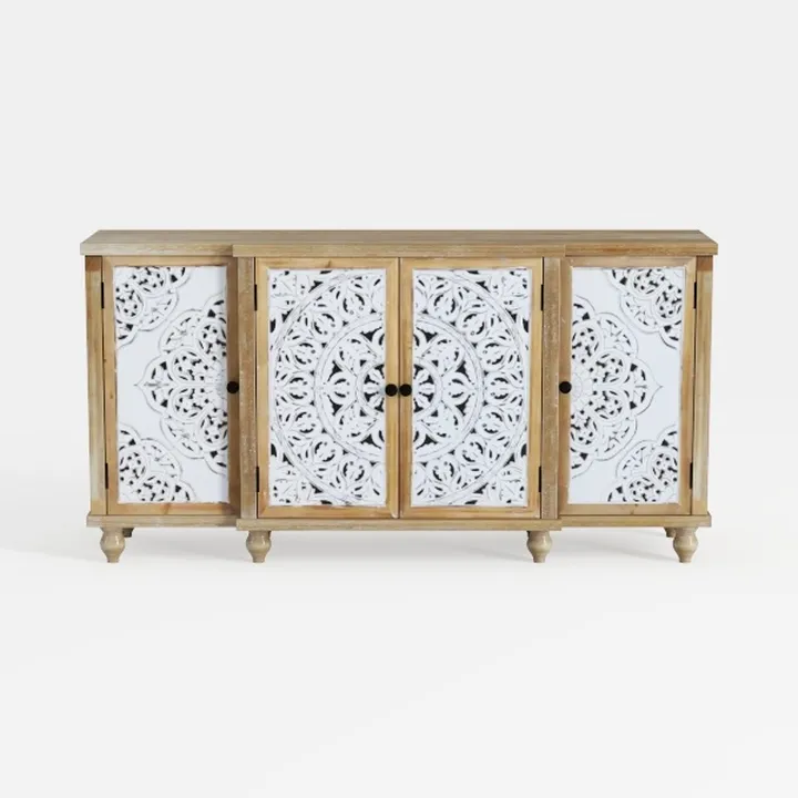 60" Vintage Sideboard Buffet Cabinet,French