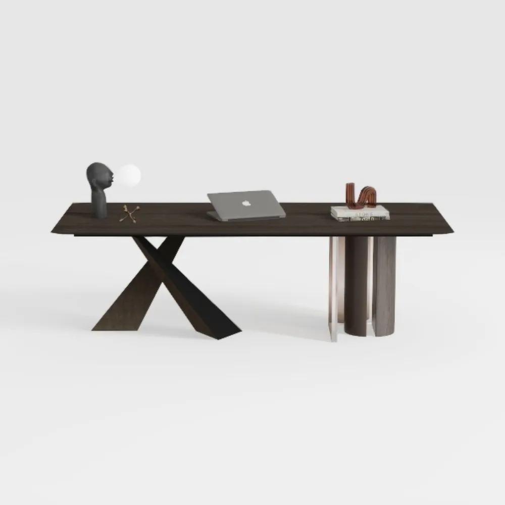 RJYYYDS Desk Game Table Home Office Desk Walnut De