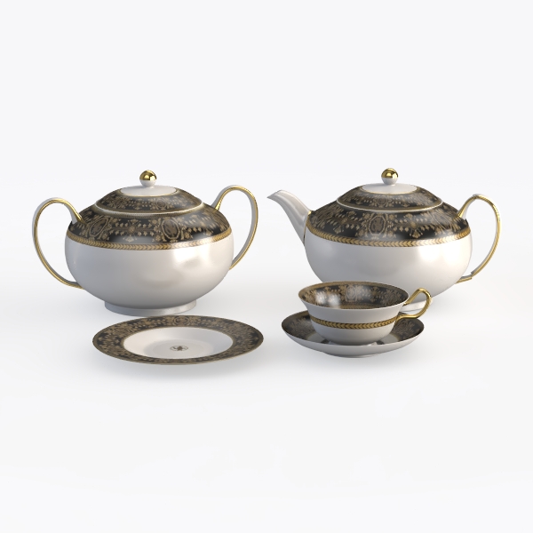 Court Style European Tea for One Teapot and Cup