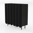 Merax Modern Wood Buffet Sideboard with 3 Wave Left 45 Degree View