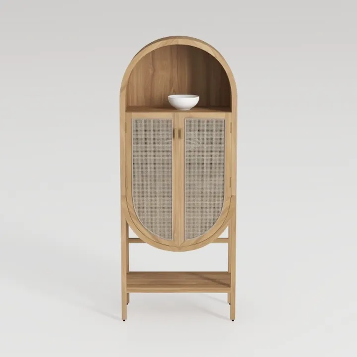 64.17 in Tall Arched Display Cabinet with Acrylic