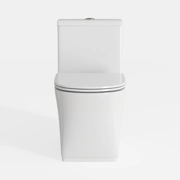 Minimalist White Ceramic One Piece Toilet 3D Model