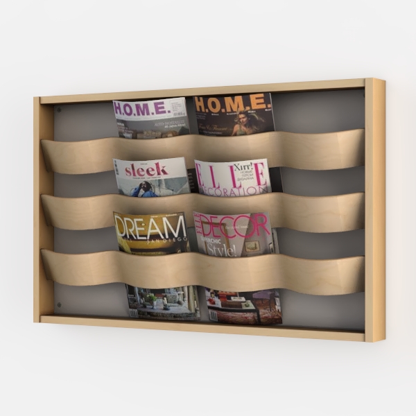 Minimalist Solid Wood Wall Mounted Magazine Rack 3D Model | Homestyler ...