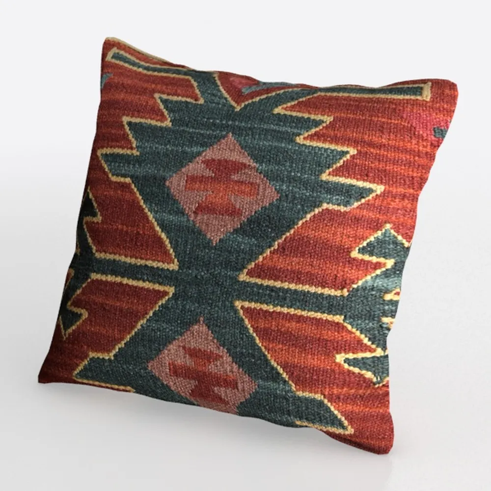 Red Southwest Outdoor Pillow Cover 18x18 Inch