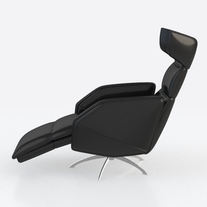 Modern Black Leather Swivel Recliner Chair 3D Model