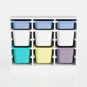 Minimalist White Plastic Kids Toy Storage Cabinet 3D Model