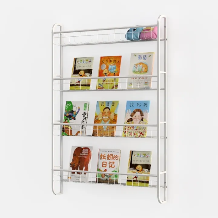 5-Tier Mobile Bookshelf Cart with Wheels, Rolling
