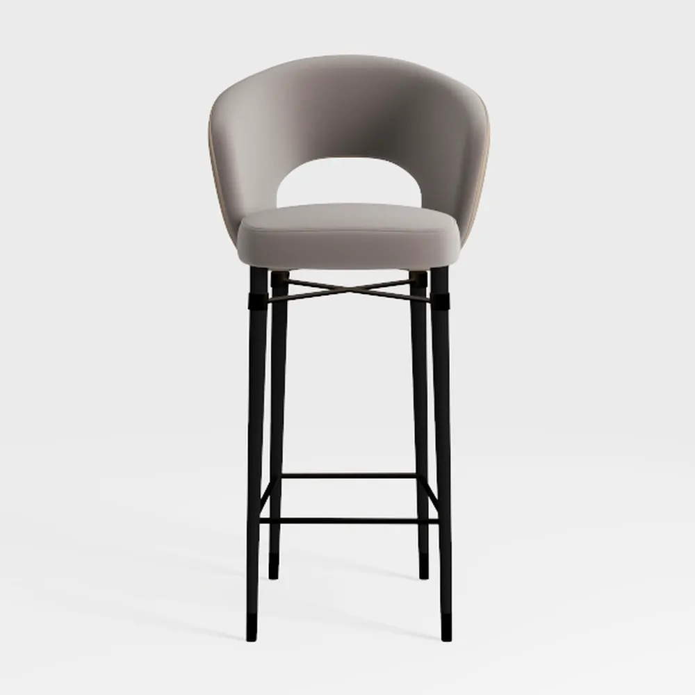 Modern PU Leather Bar Stools Set of 2, Swivel Coun