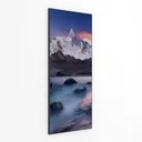 Minimalist Snow Mountain River Landscape Wall Art Decor 3D Model Right 45 Degree View