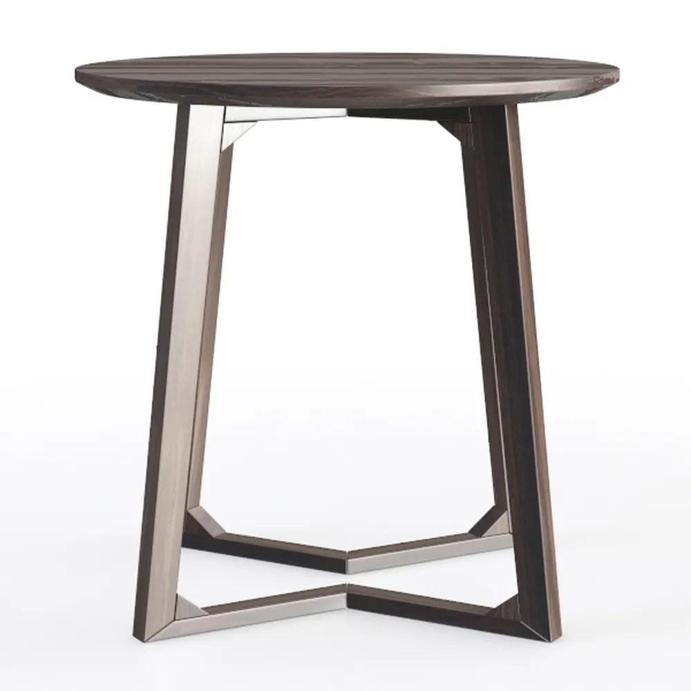 Walnut Round Dining Table for 4, 35.4" Small Wood