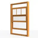 Double Hung Window - Top Down Grille Left 45 Degree View