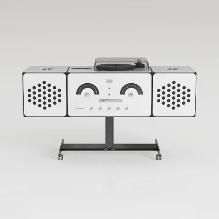 Modern White Metal Acrylic Vinyl Turntable Stereo System 3D Model