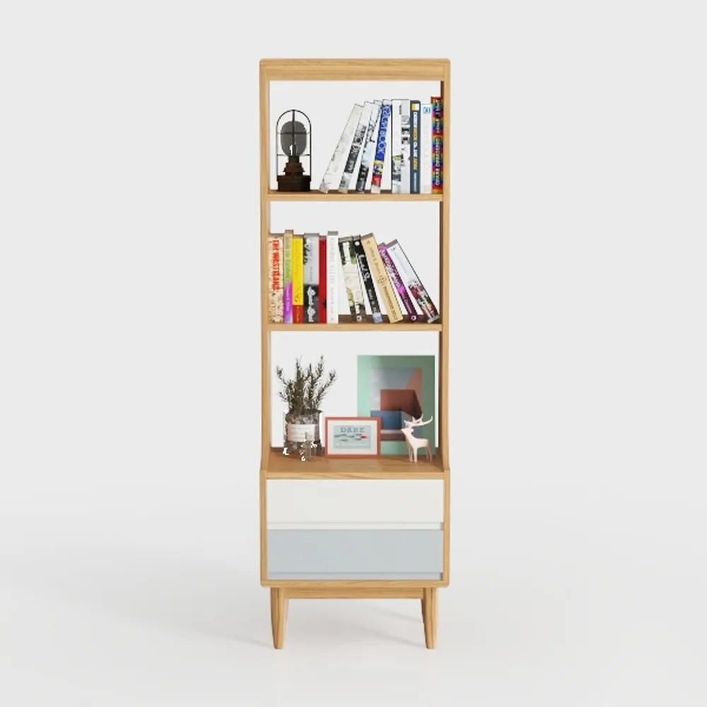 66in Tall Bookshelf 6-Tier Small Narrow Bookcase