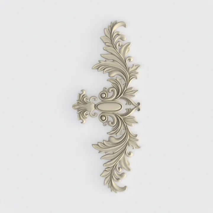 Vintage Baroque Resin Carved Decorative Ornament 3D Model