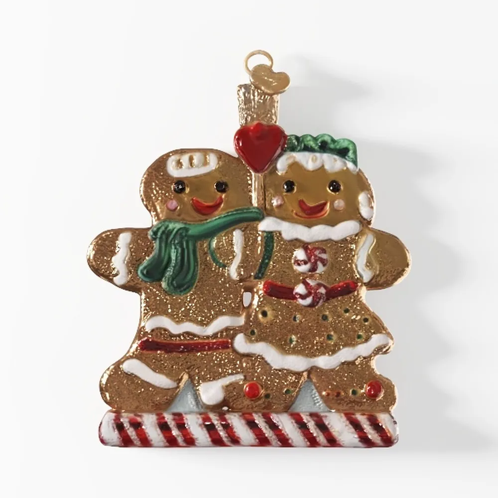 Gingerbread Collection Glass Blown Ornaments_ai generated