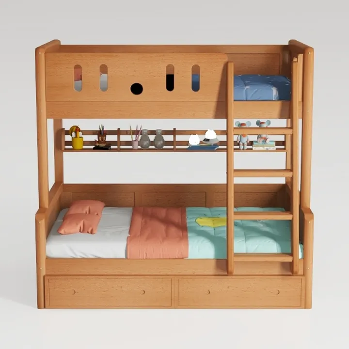 Merax Wood Bunk Bed with Drawers,Convertible Wood 