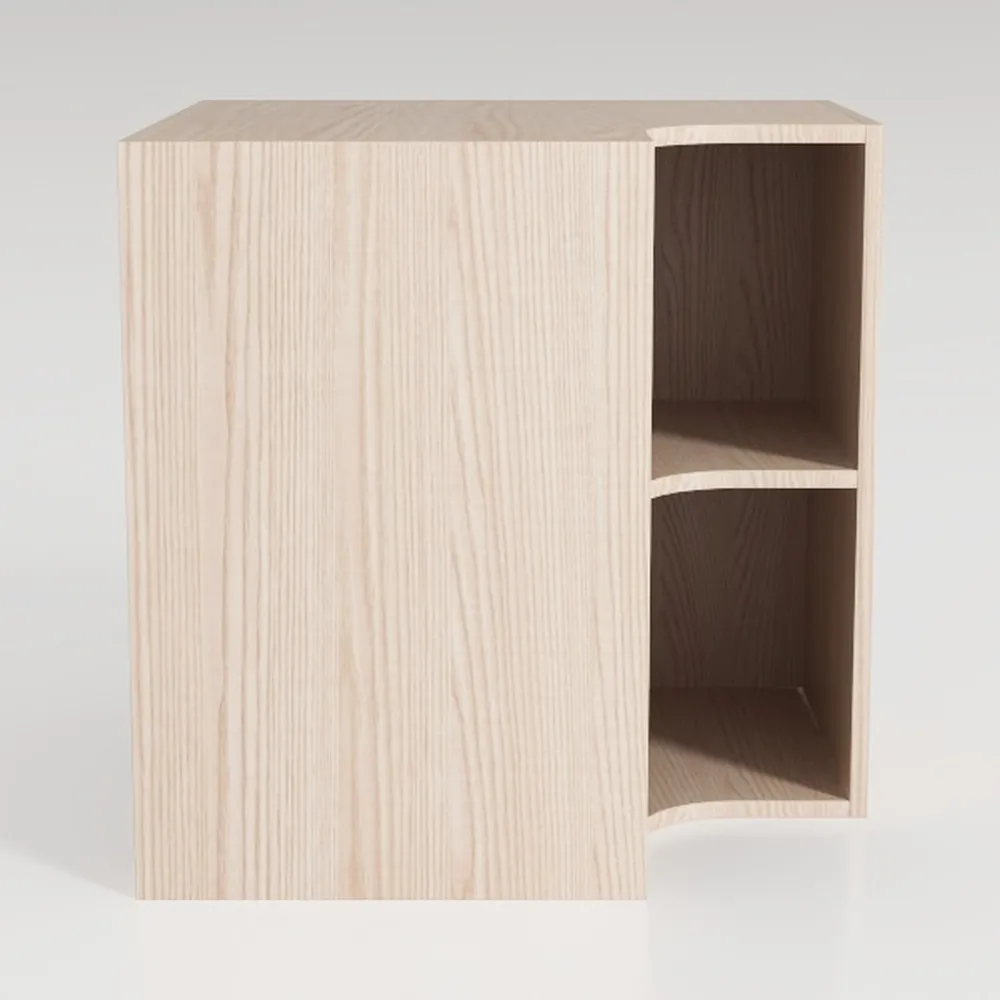 Fluted Cabinet with Storage, 2 Doors Sideboard