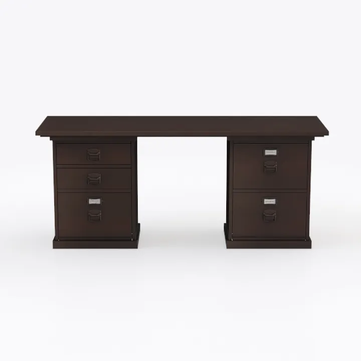 Minimalist Solid Wood Office Desk With Storage Drawers 3D Model