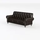 Vintage Tufted Leather Chesterfield Sofa 3D Model Left 45 Degree View