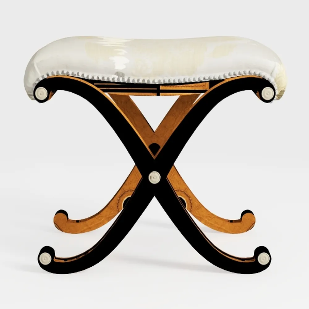 LITA Folding Upholstered Footrest Stool, Modern