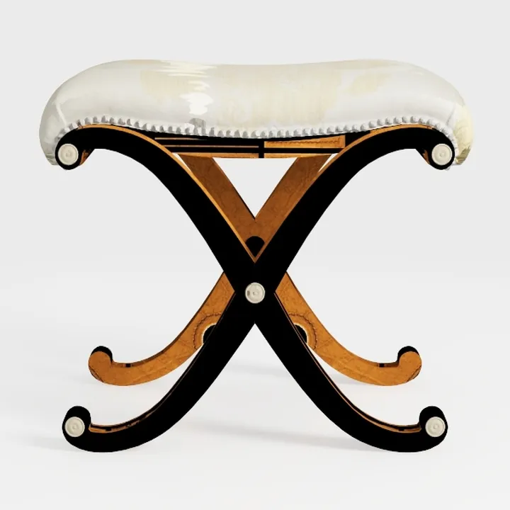 LITA Folding Upholstered Footrest Stool, Modern