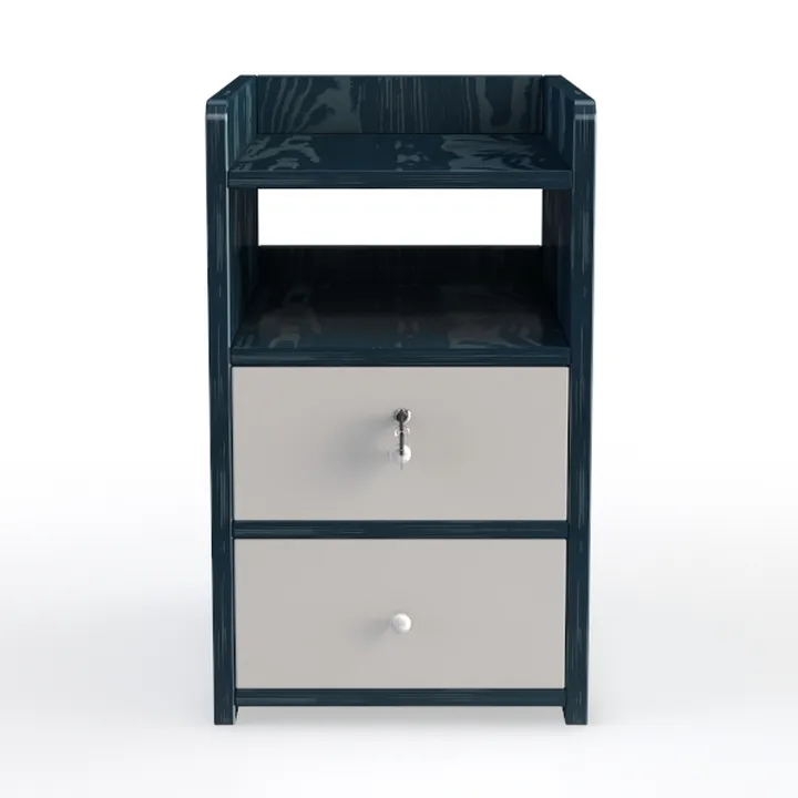 Nightstand with Charging Station and LED Light