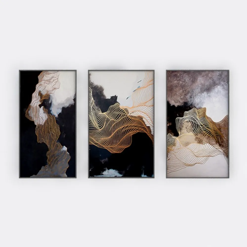 wall art for living room Black and White cyan blue