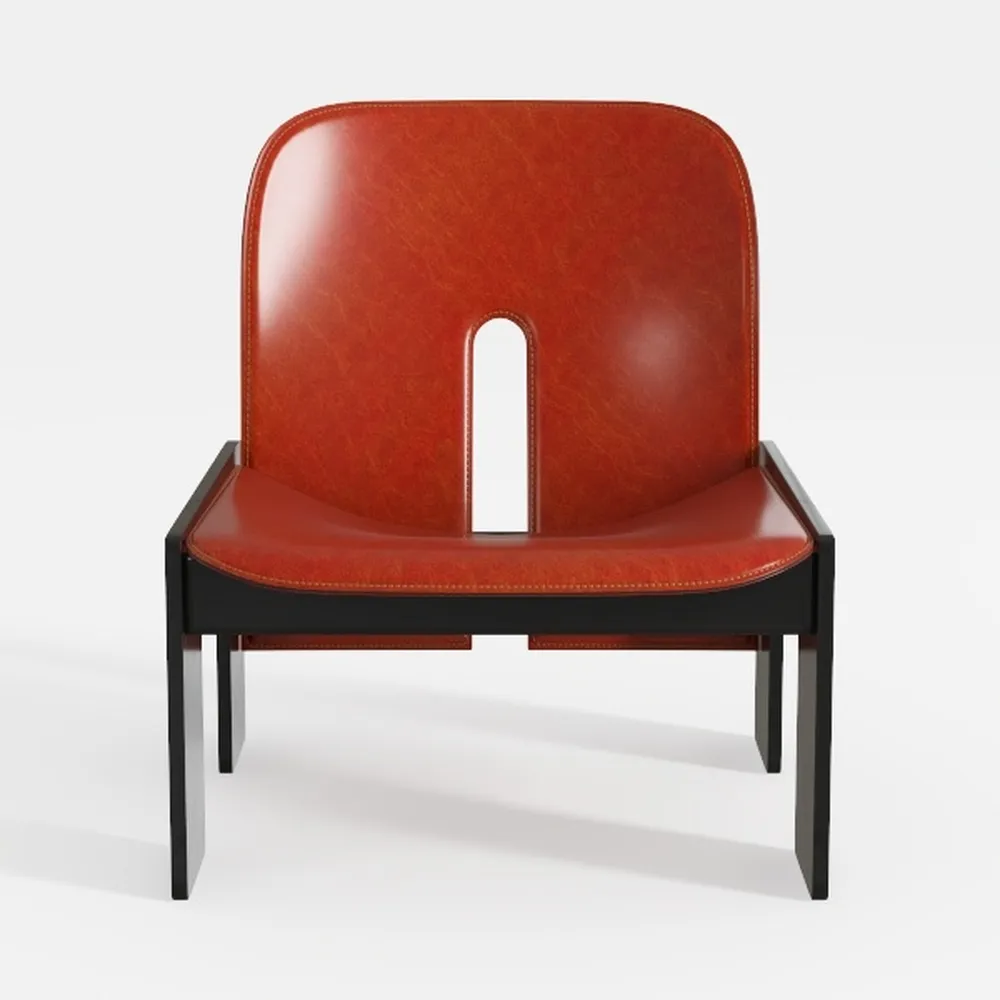 Leather Upholstered Accent Chair Cushion Seat Back