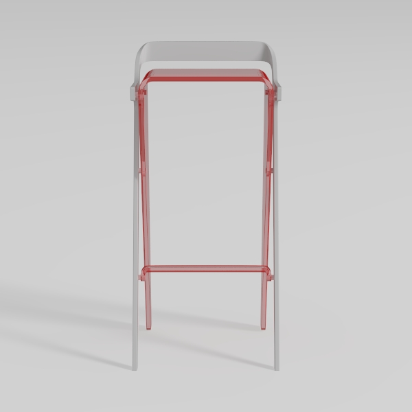 Zena 29 in. White Metal Bar Stool with Acrylic Sea