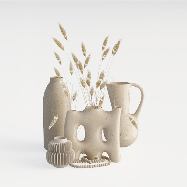 TERESA&#39;S COLLECTIONS Rustic Ceramic Vases for Home Decor-Warm Beige