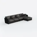 Modern Two Tone Fabric L Shaped Sectional Sofa 3D Model Right 45 Degree View