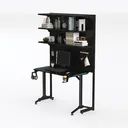 DLYZAYE Desktop Hutch Shelf, Large Capacity Deskto Left 45 Degree View