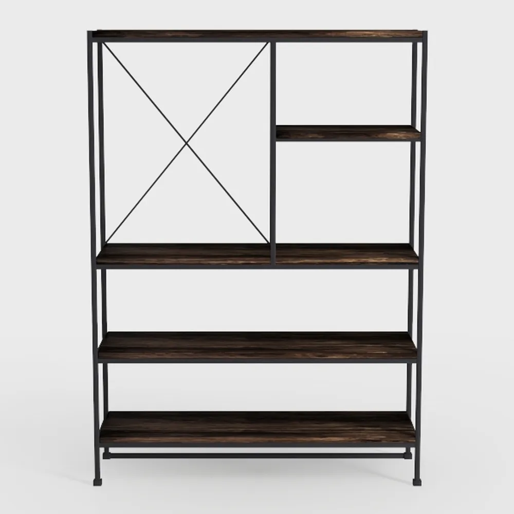 Shintenchi 5 Tiers Corner Bookshelf, 70.86" Tall
