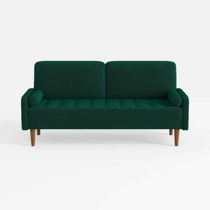 Linen Sofa Modern Couch w/Wooden Legs - Living