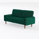 Modern Emerald Green Velvet Tufted Loveseat Sofa 3D Model Left 45 Degree View