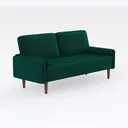 Modern Emerald Green Velvet Tufted Loveseat Sofa 3D Model Right 45 Degree View