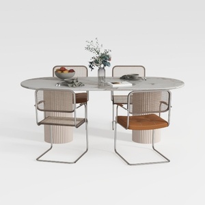 Metal Outdoor Dining Chair with White Cushions, Ve